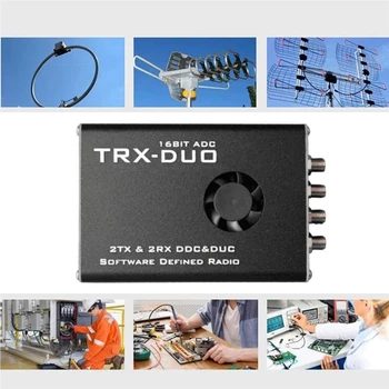 1 יח ' TRX-DUO Dual Channel SDR מקלט רדיו המשדר השחור PCB+מתכת 16 ביט מקלט&14 קצת משדר SDR תוכנת רדיו