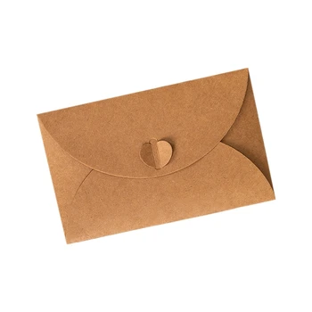 100Pcs חום קראפט מעטפות רטרו אוהב קראפט נייר עבור כרטיסי מתנה, כרטיסי ביקור 17.5X11cm
