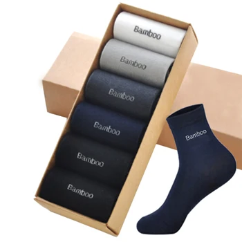 10PCS=5pair איכות גבוהה חדש במבוק סיבי הגרביים גברים מזדמנים עסקים Breatheable גברים של השמלה גרביים מתנה 2021 מקורי חדש Sokken