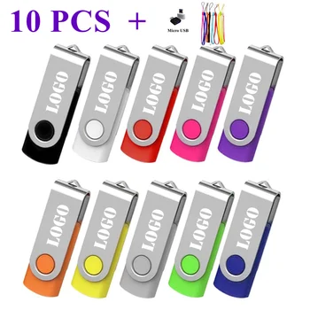 10PCS/הרבה מותאם אישית לוגו Usb Flashdrive USB 2.0 כונן עט 4gb 8gb 16gb 32gb 128mb Pendrive מקל זיכרון במהירות גבוהה כונן פלאש