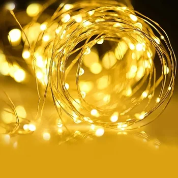 1m/5m/10m 6 צבעים LED חיצוני מחרוזת אור פיות גרלנד USB חוטי נחושת אורות חג המולד לויה מסיבת חתונה קישוט