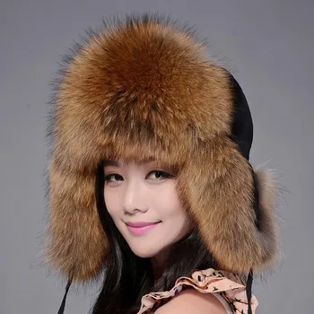 2019 באיכות גבוהה בכובע פרווה עור מלא פרווה כובע ליי פנג החורף הנשי הסתיו-חורף כובע אדום 30% הנחה