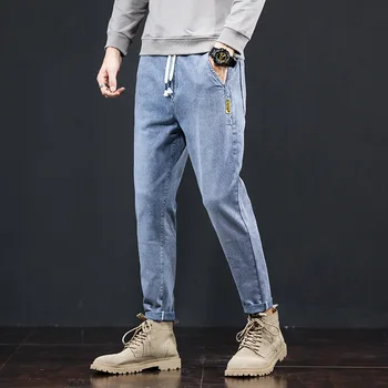 2022 אביב/קיץ אופנה גברים ג 'ינס מקרית ישר כחול ג' ינס מכנסיים רופפים ג ' ינס מכנסיים מזדמנים