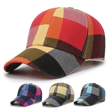 2023 חדש אופנה אביב קיץ נשים, גברים משובץ כובעי בייסבול חוצות מגניב הגברת זכר שמש כובע כובע מזדמנים לנשימה כובעי Snapback
