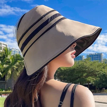 2023 נשים דייג הכובע של אביב קיץ קרם הגנה כובע גדול ברים דלי כובע קצה אנטי-אולטרה סגול uv כובע השמש UPF 50+ אופנה חדשה