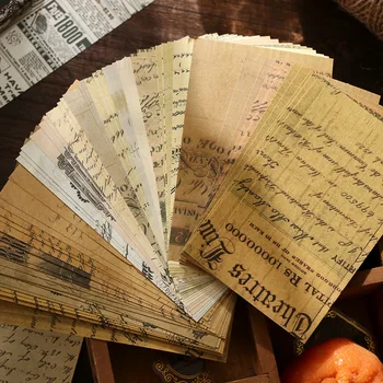 20Packs הסיטוניים חומר נייר עתיק ספרות בעיתון התזכיר חשבון דקורטיבי משובח אנגלית המאמר מצהיבים 130*80 מ 