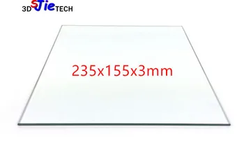 235x155x3mm Flashforge מדפסת 3D חלקים מחומם מיטה זכוכית בורוסיליקט צלחת Flashforge החולם, Pro הבורא