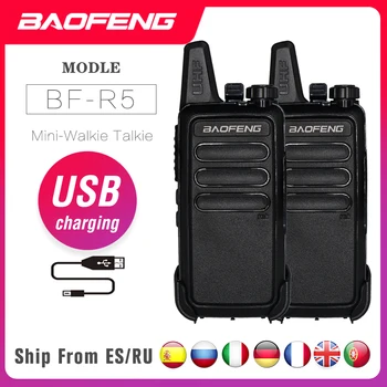 2PCS Baofeng BF-R5 מכשיר קשר 5W BF R5 USB לטעינת שני הדרך רדיו נייד CB רדיו UHF 400-470MHz משדר FM המשדר.