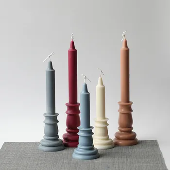 3D מחזיק נר תבניות סיליקון האירופי עיצוב הבית בעבודת יד בצורת תבניות נרות דמויות סיליקון עובש על עשיית הנר