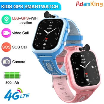 4G כרטיס ה Sim-ילדים השעונים החכמים 1.85 אינץ מגע מלא שיחת וידאו Wifi GPS קילו SOS HD מצלמה עמיד למים Smartwatch לילדים מתנה