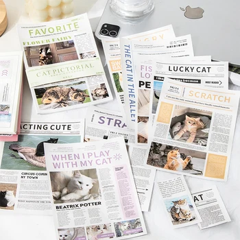 6PCS/LOT חתול מאויר מגזין סדרת רטרו יצירתי קישוט DIY אמנות נייר memo pad