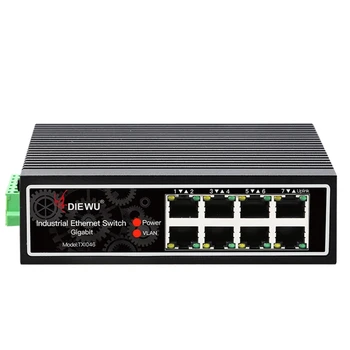 8 יציאות Desktop 1000 Mbps מתג רשת מהיר RJ45 Ethernet Switcher LAN Switching רכזת מתאם אוטומטי הסתגלות TXI046