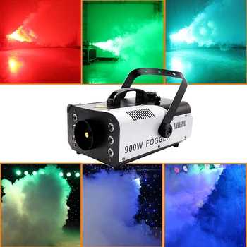 900W RGB 3IN1 LED מכונת עשן חוט/שליטה מרחוק מכונת ערפל צבעוני דיסקו DJ הבמה אפקט אור הקוטל ציוד