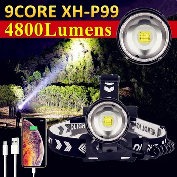 9CORE XHP99 ציד Zoomable LED פנס רב עוצמה USB טעינת מתח גבוה פנס 18650 חיצוני קמפינג דיג פנס