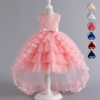 A288 בנות ערב רשמי נגרר שמלה ללא שרוולים הנסיכה פלאפי עוגת ערב ביצועי ריקוד