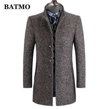 BATMO 2022 הגעה חדשה חורף צמר thicked מעיל גברים של חום מזדמן צמר 60% מעילים מעיל