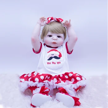 bebes בובה 22Inch מחדש Dollsilicone מציאותי נסיכה ילדה בובה למכירה, באיכות מעולה בובת ילד יום הולדת חג המולד מתנות