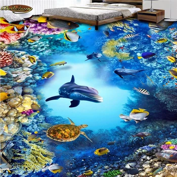beibehang תמונה מותאמת אישית 3D הרצפה ציור טפט העולם מתחת למים 3D קומה 3D ציור המסמכים דה parede