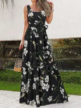 Celmia קיץ נשים ארוכה שמלת קיץ אלגנטית פרח הדפסה החלוק בוהמי שרוולים שמלת החוף מזדמנים מסיבה קו מקסי Vestidos