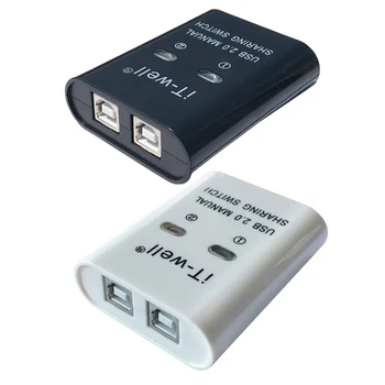 E9LB את זה-ובכן USB שיתוף מדפסת, מכשיר 2 ב-1 שיתוף מדפסת מכשיר 2-פורט ידנית KVM החלפת מפצל Hub ממיר