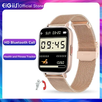 EIGIIS שעון חכם נשים BlueTooth שיחה 2022 קצב הלב גשש לחץ דם צג DIY חיוג Smartwatch גברים עבור אנדרואיד iOS
