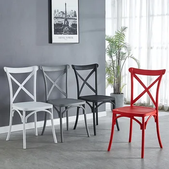Forkback הכיסא משענת הכיסא הביתה פלסטיק במבוק שבלול הכיסא עבה האוכל הכיסא יכול להיות מוערם האוכל הכיסא