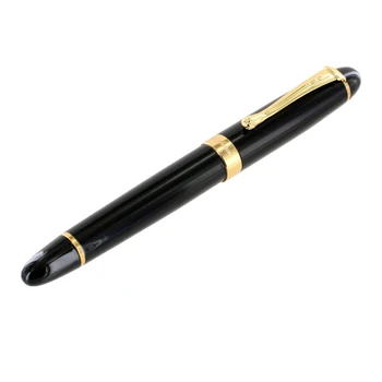 Jinhao עט נובע 450 שחור עם זהב רחבה החוד