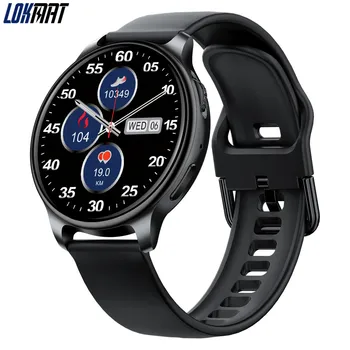 LOKMAT שעון חכם Bluetooth שיחות מגע מסך HD שעונים חכמים 19 ספורט מצבי לחץ הדם חמצן מוניטור חיי סוללה ארוכים