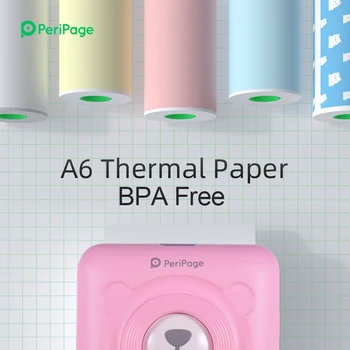 PeriPage Officical תרמי פתקי נייר, מדבקה, לשאת תווית, תווית לבנה, נייר צילום BPA Free שומר 3-10 שנים