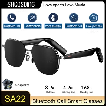 SACOSDING חכם משקפיים מוסיקה HD Audio דיבורית Bluetooth שיחה דיבורית חיצונית ספורט משקפי שמש מקוטבות אנטי-כחול משקפיים