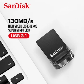 SanDisk מתאים USB Flash Drive 64GB 128GB CZ430 16GB 32GB Mini USB כונן עט 3.1 עד 130MB/S Pendrive במהירות גבוהה USB3.1 מקל USB