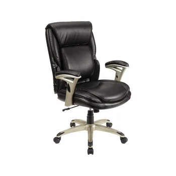 Serta אינסופי תמיכה המותני, High-Back Office הכיסא, שחור עור בונדד