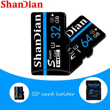 SHANDIAN כרטיס הזיכרון 128GB כרטיסי SD כונן פלאש 64G XC HC חכם כרטיס TF 32GB כונן עט 16GB בחינם כרטיס SD מתאם 16GB 8GB