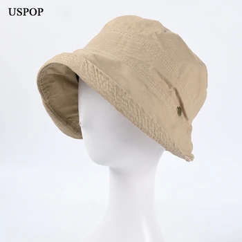 USPOP 2022 נשים האביב דלי כובעים Caual כותנה קיץ, כובעי פנמה מתקפל שמש כובעים