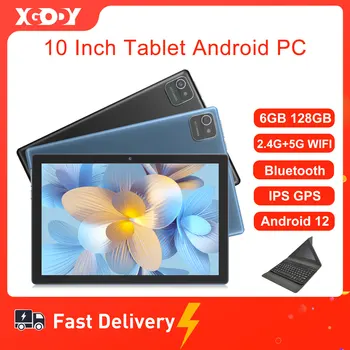 XGODY 10 אינץ Tablet אנדרואיד טבליות 6GB 128GB מסך IPS Quad-core דק 5G WiFi Bluetooth GPS מסוג-C המחשב עם המקלדת