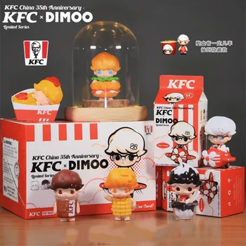 אבא מארט DIMOO KFC משותפת סדרה עיוור תיבת צעצועים מודל לאשר סגנון קופסת המסתורין חמוד אנימה להבין את מתנת הפתעה בקופסה