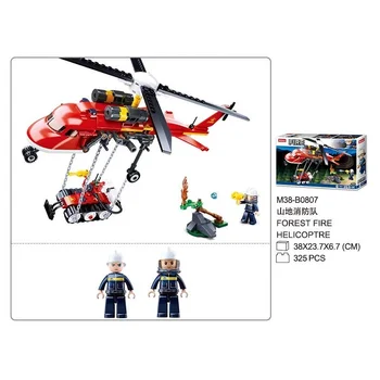 אבני הבניין בקרת אש מודל 3D משלוח חינם יער Helicoptre לבנים DIY צעצועי ילדים, ילדים ילד מתנה 325PCS