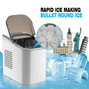 אוטומטית מייצר קרח מסחרית משקי בית קטנים, חלב, תה חנות שולחן עבודה ידנית עגול נייד קוביית קרח עושה מכונה 12kg