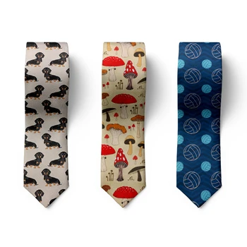 אופנה חדשה 8cm הגברים העניבה חידוש פטריות כלב מצחיק עניבה לגברים עסקי החתונה מסיבה מקרית לקשור Gravata אביזרים מתנות