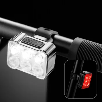 אור אופניים להגדיר רכיבה על אופניים קדמי ואחורי אורות אופניים פנס מנורה עמיד למים פנס LED פנס הר MTB אביזרים