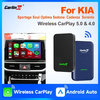 אלחוטית CarPlay מתאם CarlinKit 5.0&4.0 Wireless אנדרואיד אוטומטי BT-אוטומטי להתחבר קיה ריו K5 K8 הנשמה אופטימה Sportage העוקץ