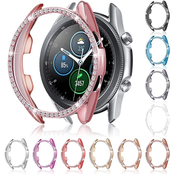 בלינג Case for Samsung Galaxy לצפות 3 41MM & 45MM שעון חכם נשים בחורה תכשיטים קריסטל יהלום פגוש כיסוי מגן