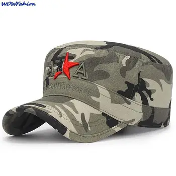 גברים הצבא הסוואה צבאיים כובעי העליון השטוח כובע בייסבול נשים נחתים משאית Snapback כובע יוניסקס כותנה עצמות הסוואה הכובע