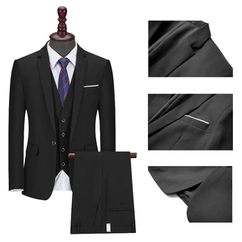 האופנה גברים של חליפת שלושה חלקים סלים חליפת עסקים, חליפה החליפה את הבחירה הראשונה עבור אנשים מצליחים S-4XL