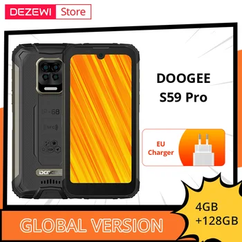 הגירסה העולמית DOOGEE S59 Pro Smartphone 2W רם עוצמת רמקול 10050mAh סוללה סופר 16MP עם ארבע ליבות מצלמה Helio P22 אוקטה Core 5.71