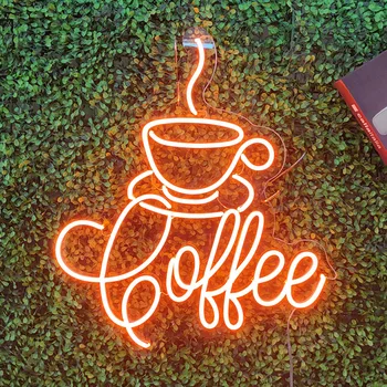 הוביל קפה שלט ניאון מותאם אישית אורות Led לחתום עסקים 12V אקריליק אלקטרוני שילוט חנות בר קישוט קפה אור