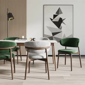 העתק מעצב כסאות אוכל מודרניים נורדי ארגונומי יוקרה האוכל הכיסא הפנוי Leathr עץ Silla Comedor ריהוט הבית