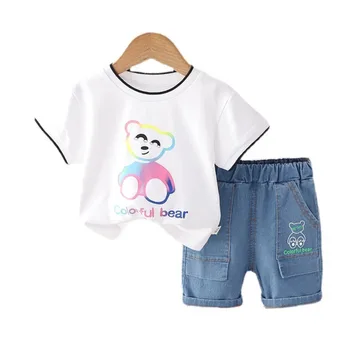 הקיץ חדש התינוקת בגדים שיתאימו לילדים תלבושות בנים חולצת טריקו אופנה מכנסיים קצרים 2Pcs/מגדיר פעוט מזדמן תחפושת ילדים אימוניות.