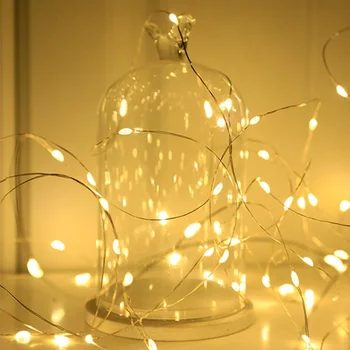 חג המולד חוטים הובילו מסיבת גן קישוט פיית אורות חוטי נחושת מנורת 1-10M גרלנד חדר שינה עיצוב חתונה חג תאורה