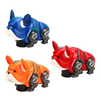 חשמלי כלב צעצוע צבעוני אור על סוללות בעלי חיים לנוע עם קול עבור ילדים ילדים 3+ שנים בנים בנות
